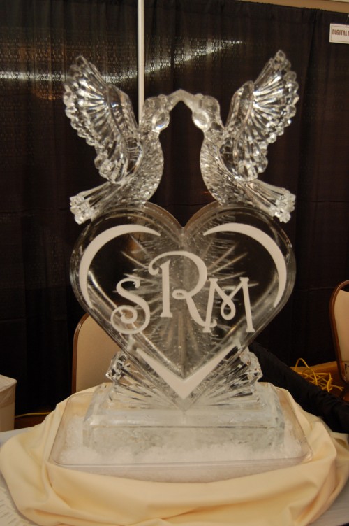 Kissing Doves On Monogram Heart